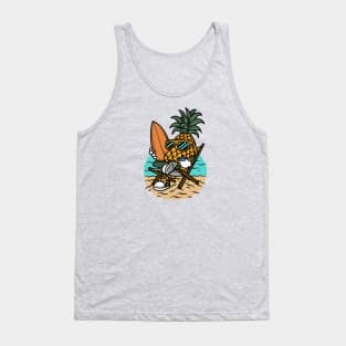 Surfing Pineapple Lounging on the Beach Tank Top